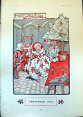Old Christmas 1902 Children Tree Seasonable Greeting Tom Browne 1902 20th