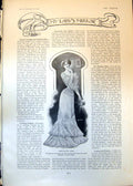 Antique Old Print Debutantes Gown Mousseline Paryt Frocks Little Girls 1902