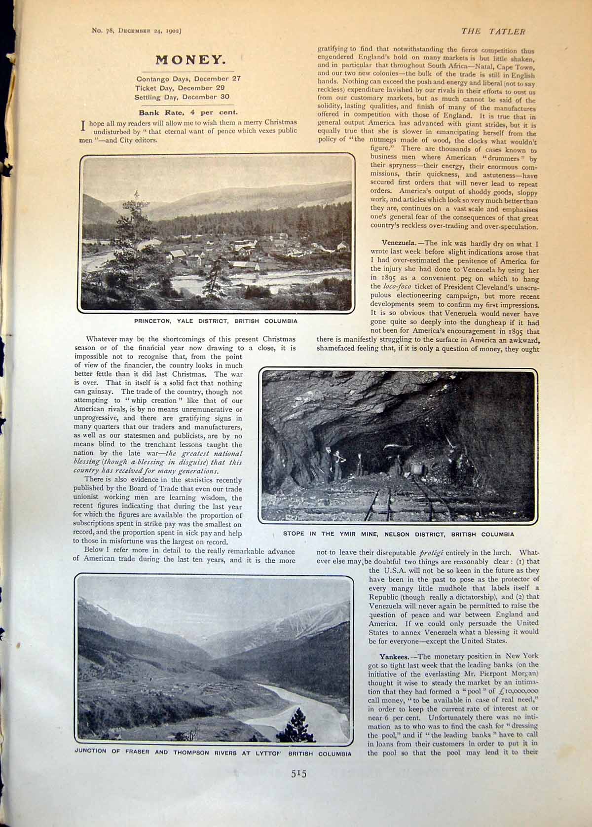 Old British Columbia Princeton Ymir Mine Marble Bay Mine Texada 1902 20th