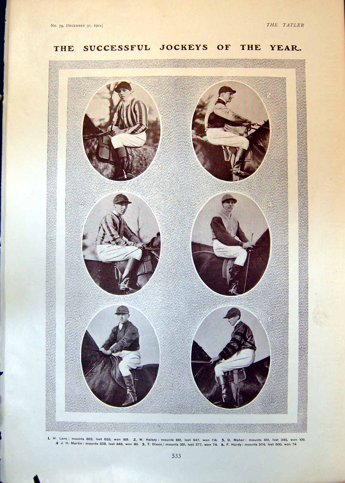 Old Jockeys W Lane W Halsey D Maher J Martin Richard Le Gallienne 190 20th