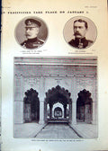 Antique Old Print Lord Kitchener Dewan Khas India Duchess Sutherland Car 1902