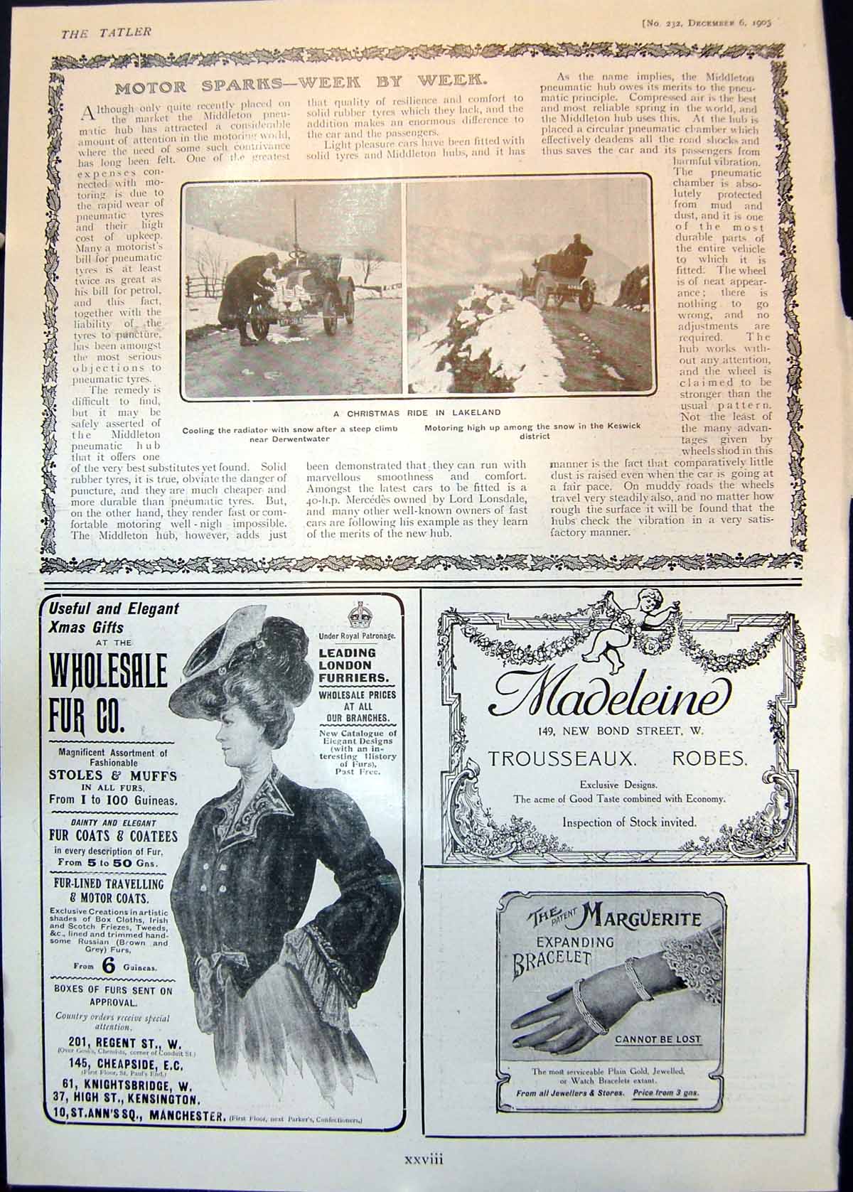 Old Christmas Ride Lakeland Wholesale Fur Co Marguerite Bracelet 1905 20th