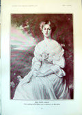 Antique Old Print Miss Gladys Angove Leather Bag Vickerys Horseshoe Rack 1902