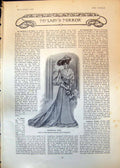 Antique Old Print Bridesmaids Gown Made Madeline Stanley Empire Tea Gown 1903
