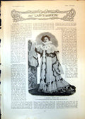 Antique Print Handsome Theatre Coat Useful Paletot Mastic Cloth Velvet 1903