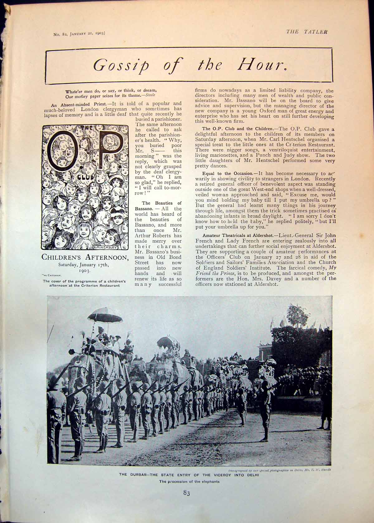 Old Print Durbar Viceroy Delhi Bend Or Racehorse Diver Communicates 1903 20th