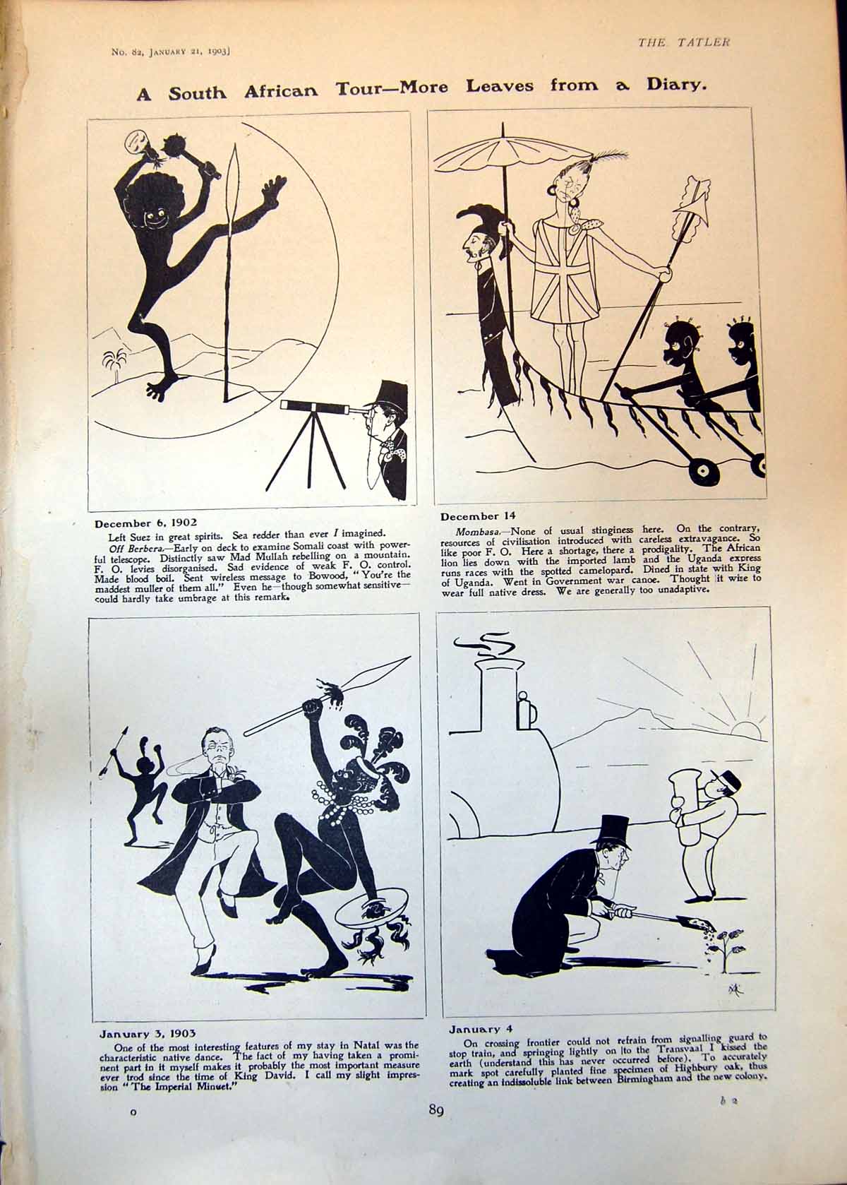 Old South African Tour Leaves Diary Somali Telescope Native Dance 190 Victorian
