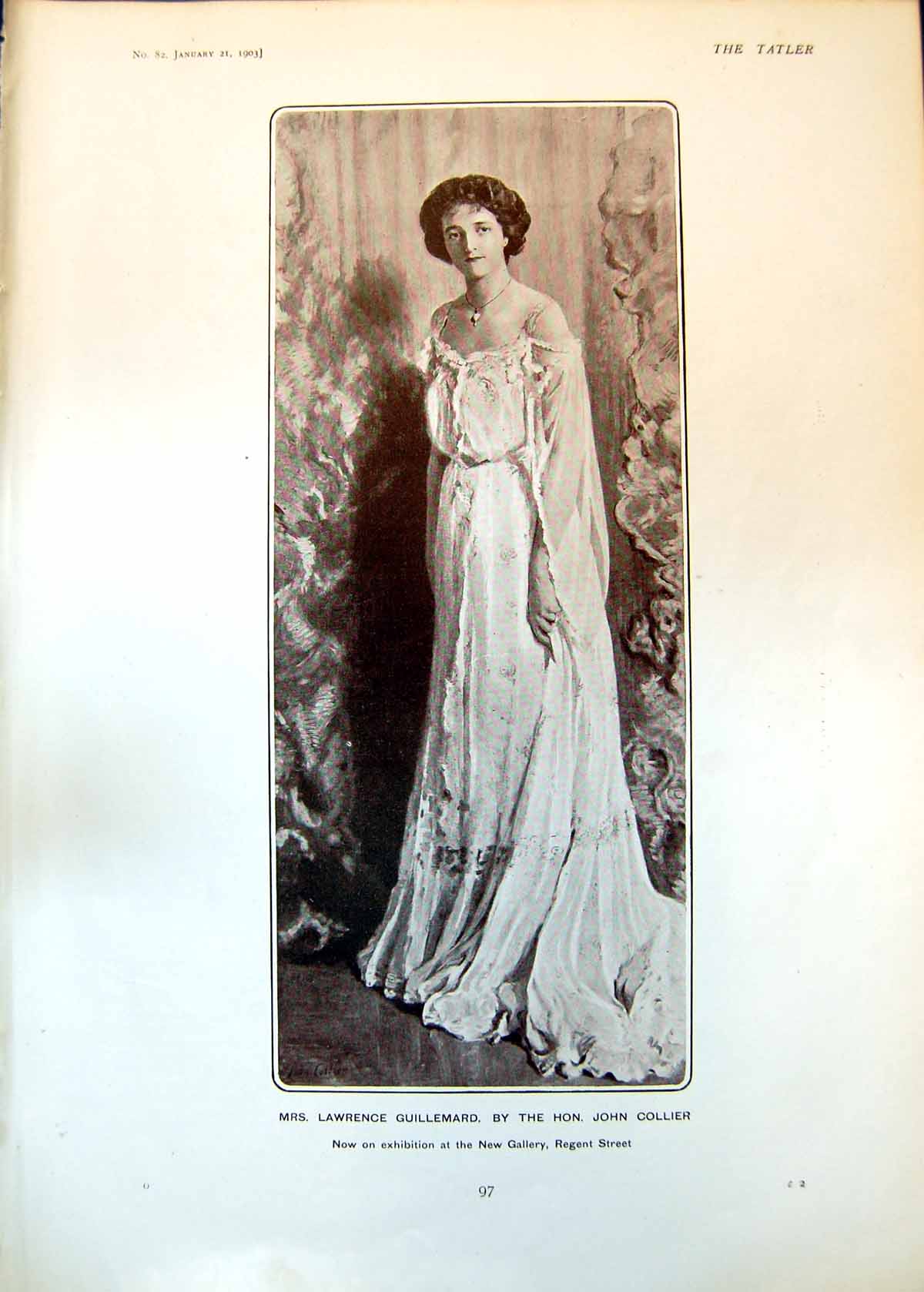 Old Mrs Lawrence Guillemard By John Collier Exhibition New Gallery 19 20th