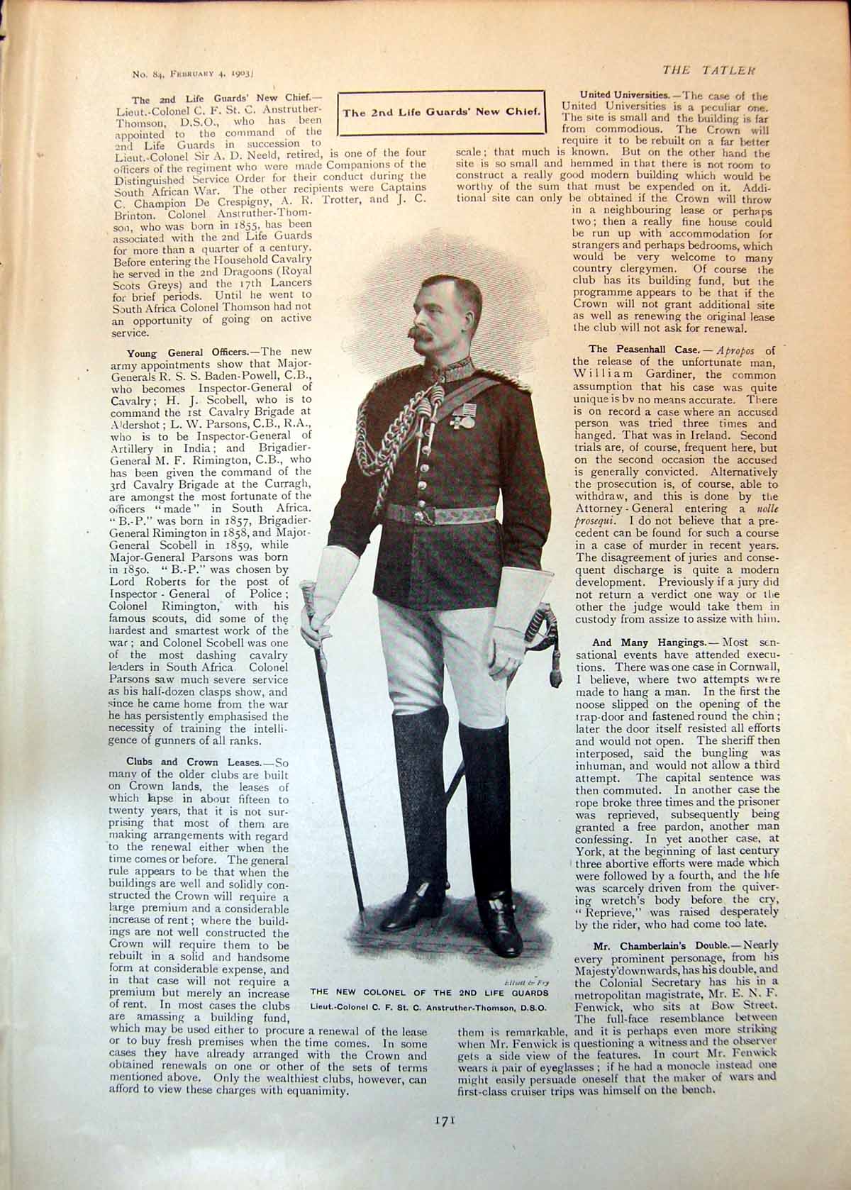 Old Print Col Life Guards C Anstruther-Thomson St Raphael Valescure 1903 20th