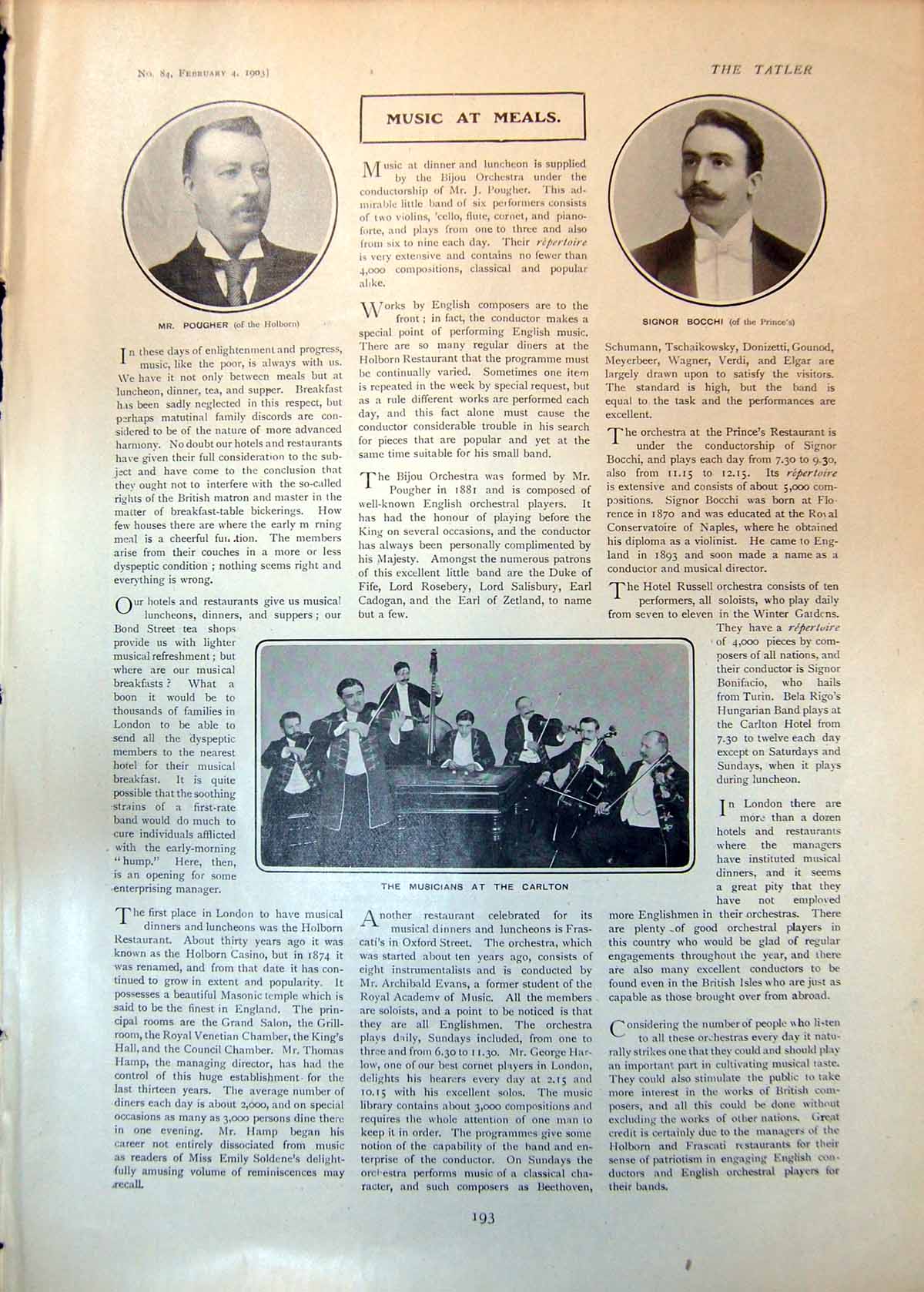 Old Print Signor Boochi Mr Pougher London Scottish V Cambridge Rugby 1903 20th