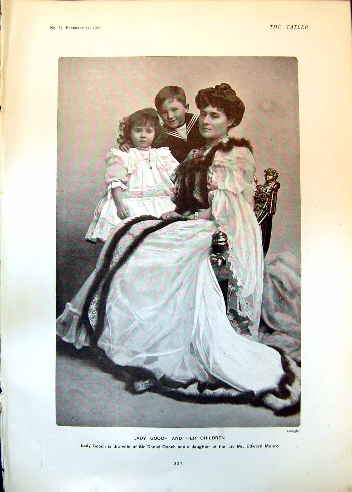 Old Print Lady Gooch Children New Daimler Car Removable Canopy King 1903 20th