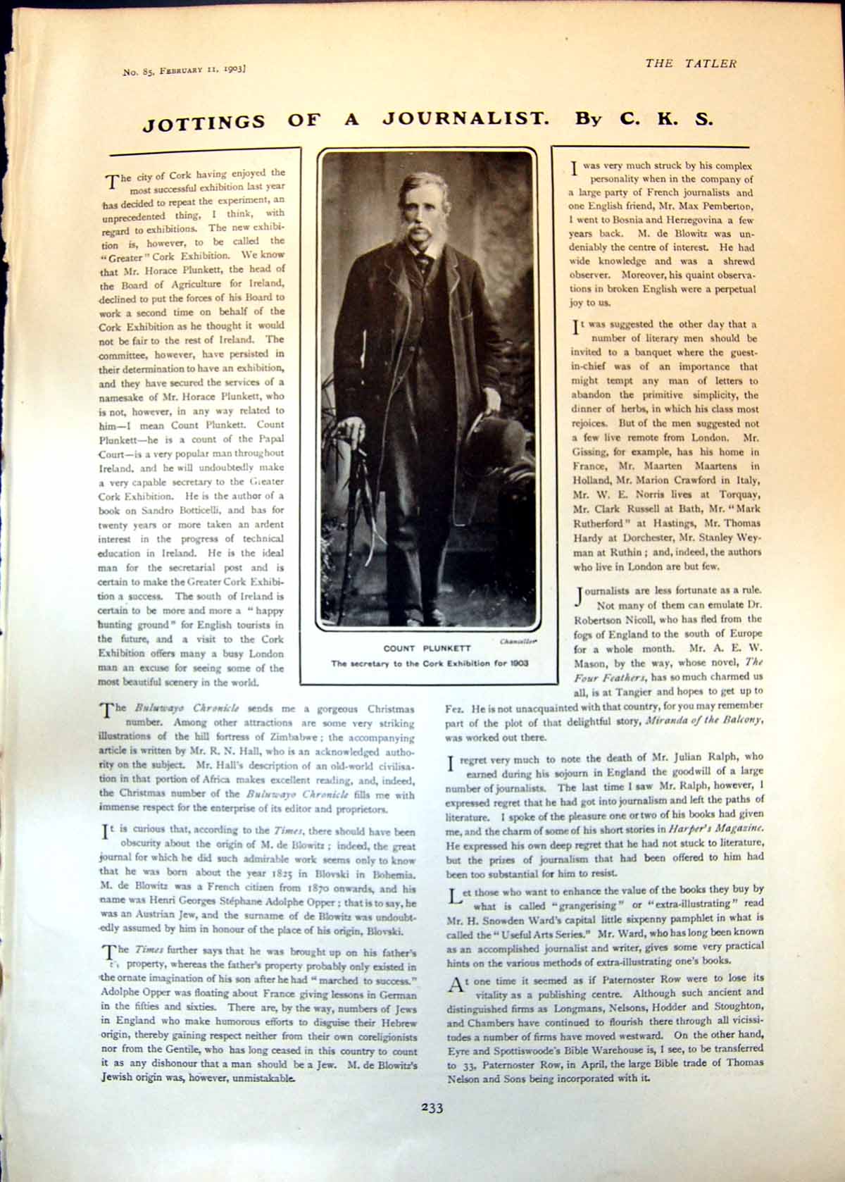 Old Count Plunkett University Football Captains P Hollins H Wyld 1903 20th