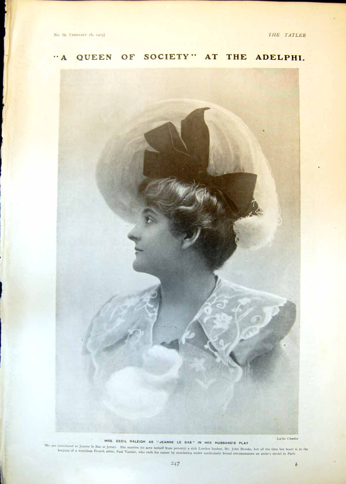 Old Mrs Cecil Raleigh Jeanne Bas Harry Squire Mr Buckle Sir D Straigh