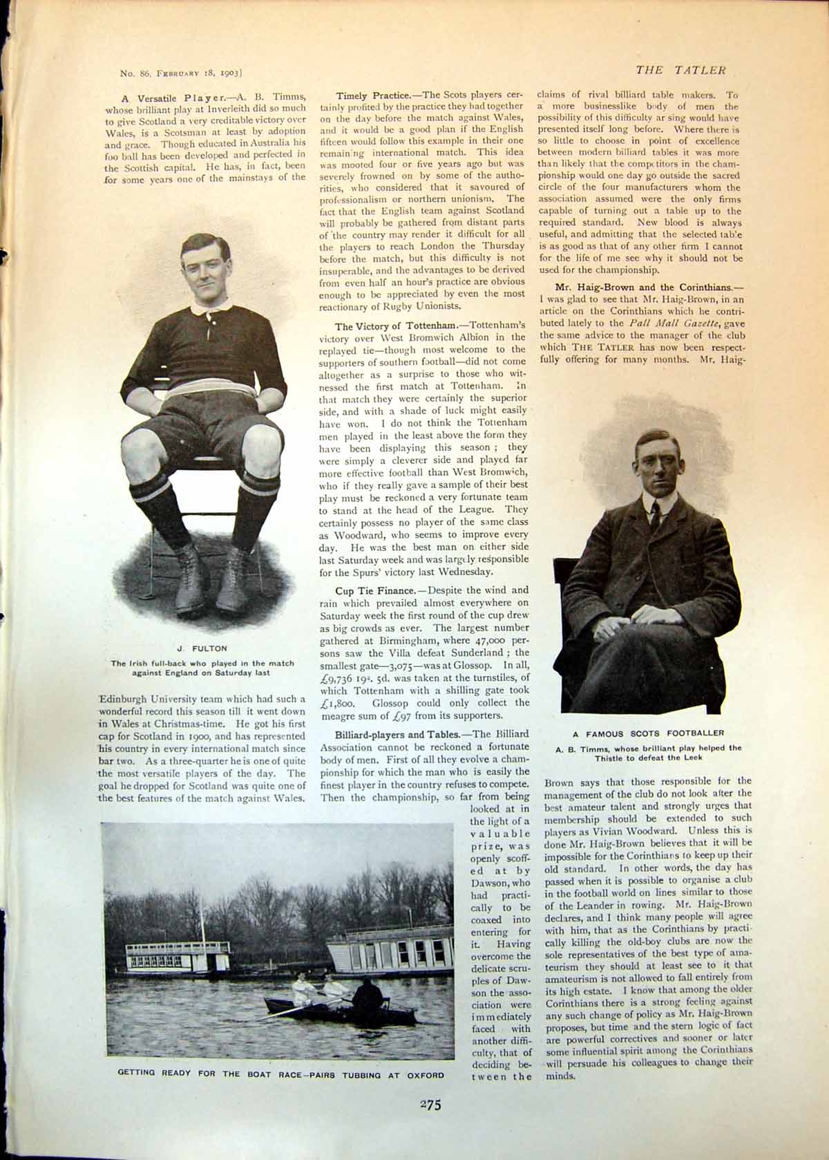 Old Footballers J Fulton A Timms Lord Galways Foxhounds V Monckton190 20th