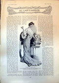 Old Antique Print Beautiful Dinner Gown Two Useful Evening Dresses 1903 20th