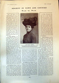 Antique Old Print Lady Beatrix Herbert Crimson Ramblers Arthur Thesinger 1903