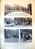 Old Antique Print Sedate Gee-Gee Lively Motor Members Brigade Guards 1903 20th