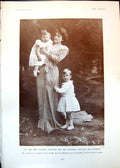 Old Print Mrs Charles Forester Children Lady De Grey Juliet Lowther 1903 20th