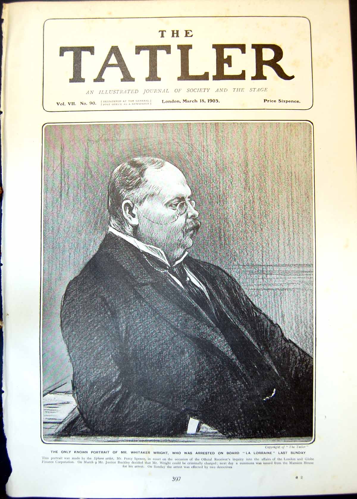 Old Mr Whitaker Wright Arrested On Board La Lorraine Finance Corp 190 20th