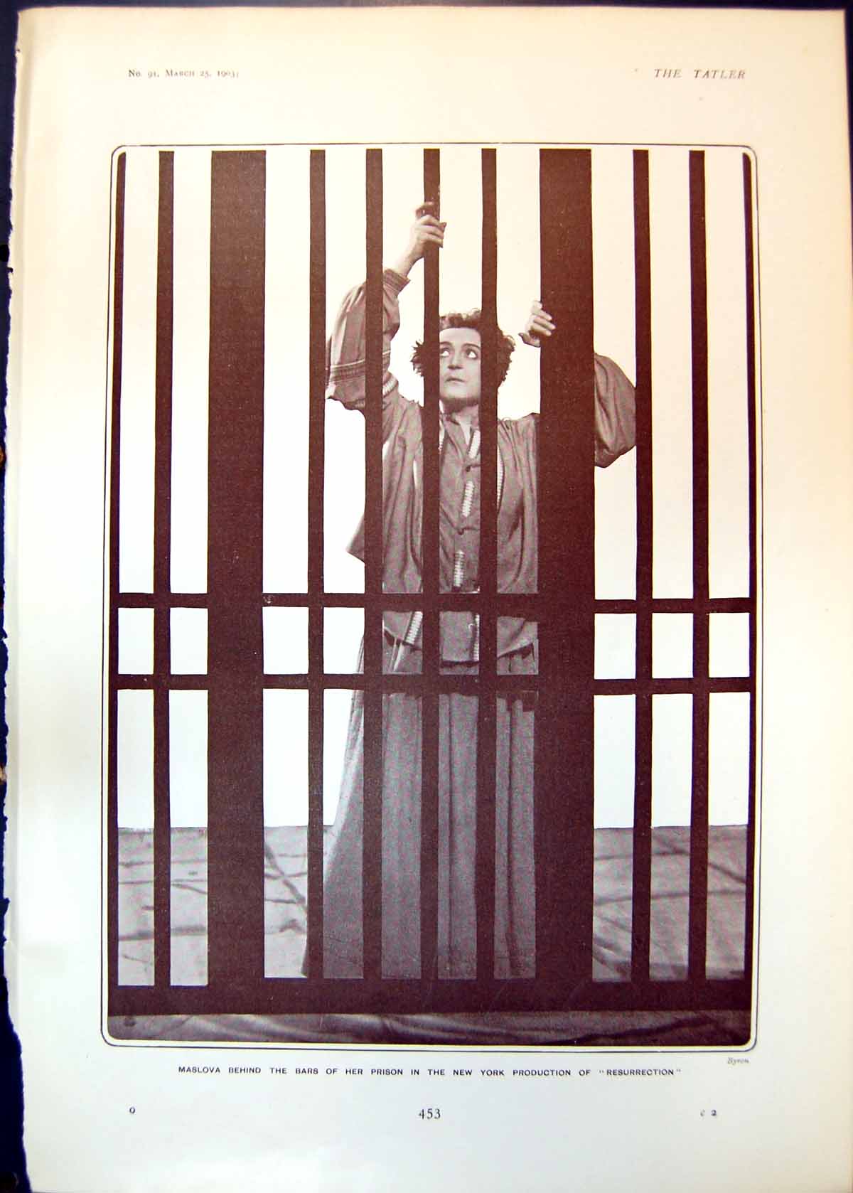 Old Maslova Behind Bars Prison New York Production Resurrection 1903 20th