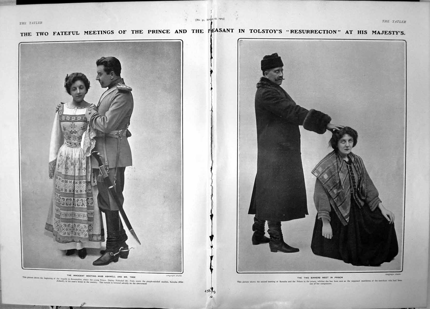 Antique Old Print Fateful Meetings Prince Peasant Tolstoys Resurrection 1903