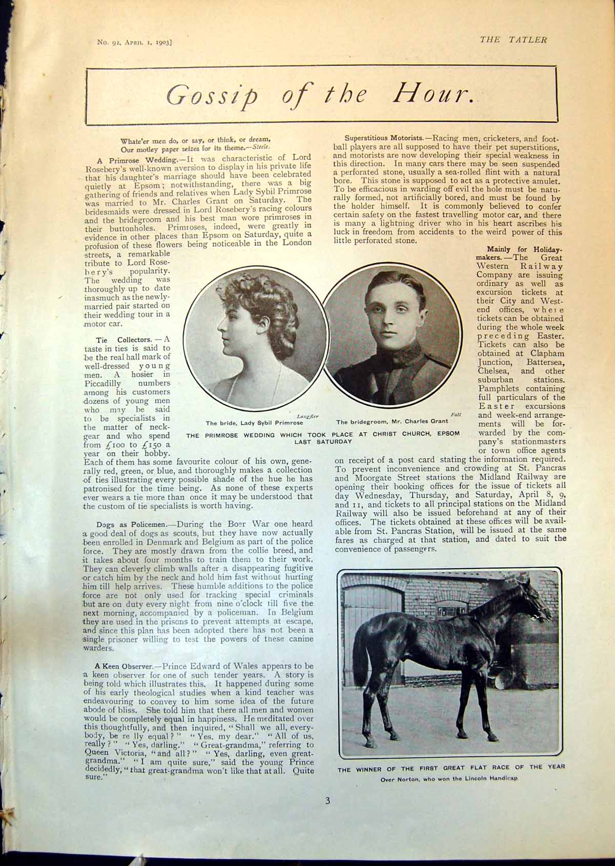 Old Sybil Primrose Wedding Dr Tarrasch Chess Gen Hector Macdonald1903 20th