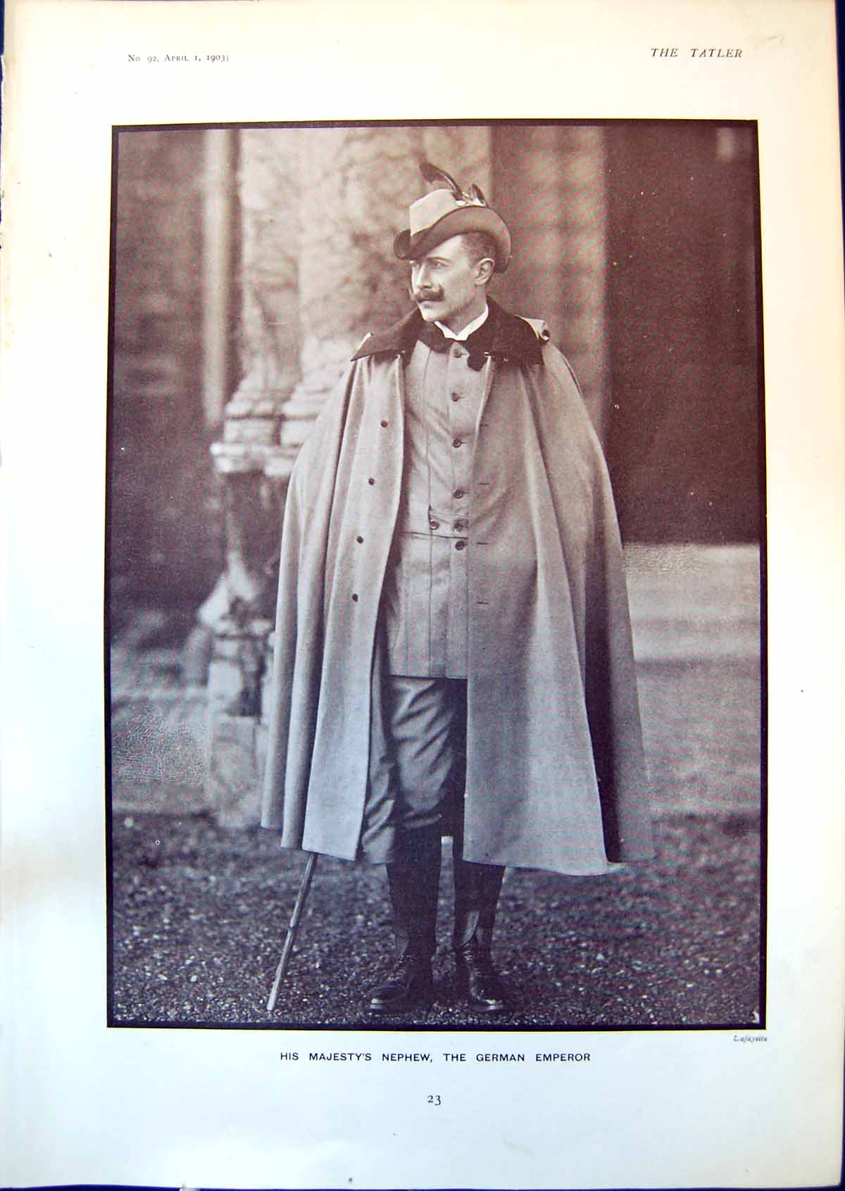 Old Antique Print Kings Nephew German Emperor On Links North Berwick 1903 20th