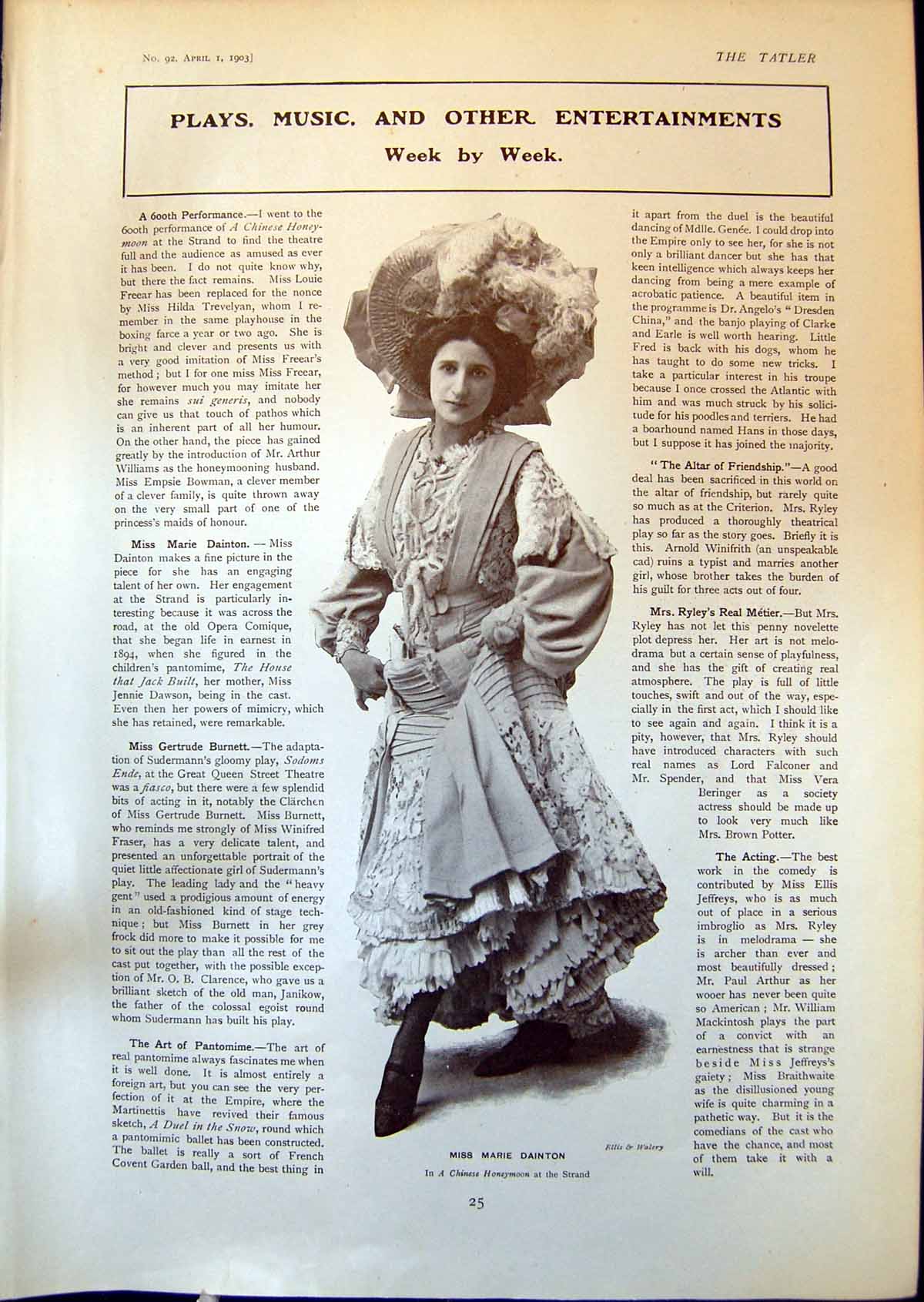 Old Marie Dainton Chinese Honeymoon Constance Hyem Conway Tearle1903 20th