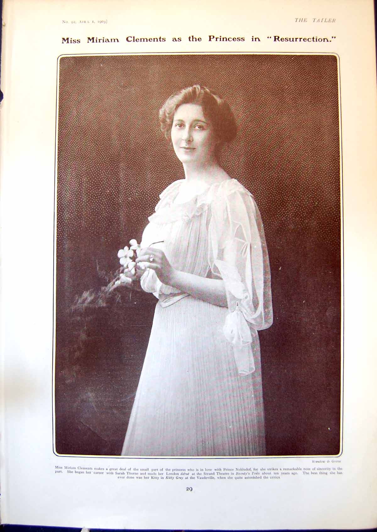 Antique Print Miriam Clements Princess Resurrection Oxford Rosie Eaton 1903