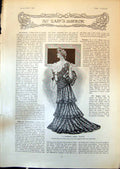 Old Print Ladys Mirror Dinner Toilette Suggestions Home Dressmakers 1903 20th