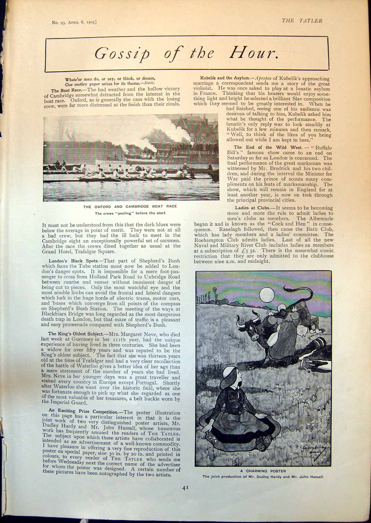 Old Oxford Cambridge Boat Race Portugese Minister Marquis Soveral1903 20th