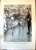 Antique Old Print Superior Persons Watching Dancers Ball Lewis Baymer 1903 20th