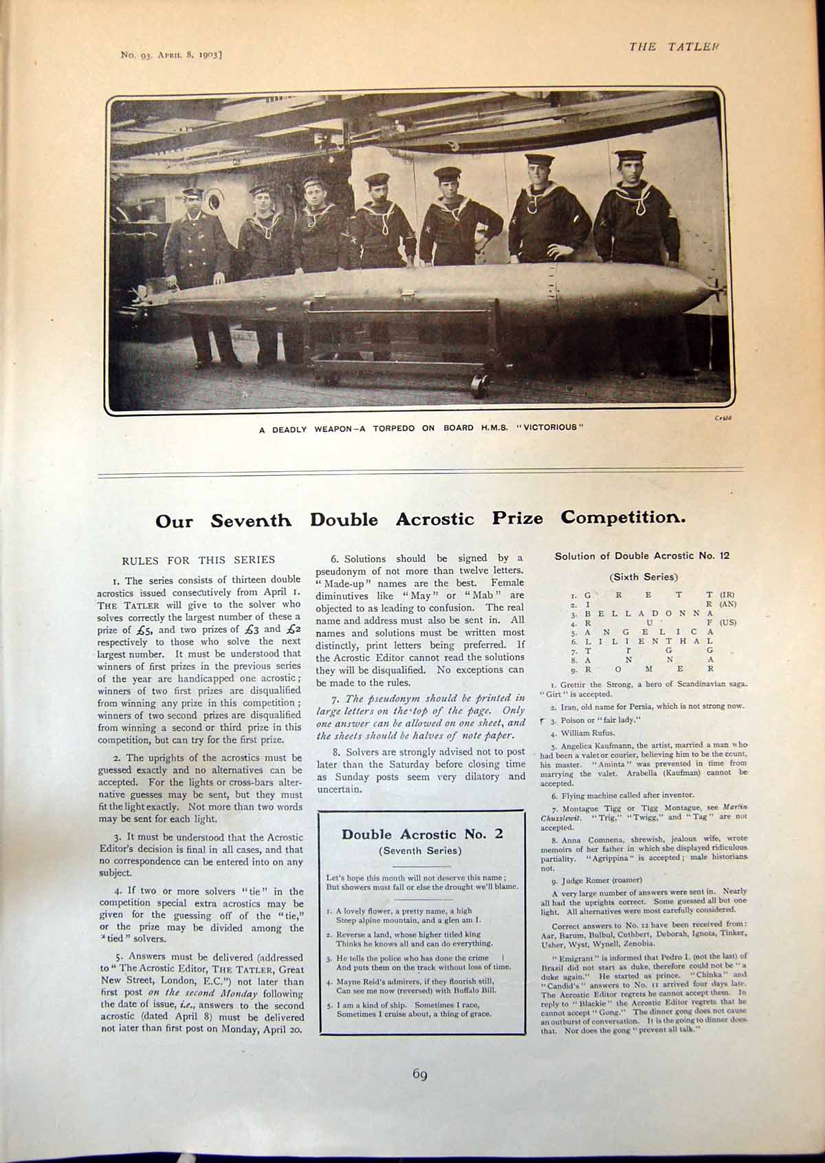 Antique Print Torpedo Hms Victorious Oxford Cambridge Sports H Gregson 1903