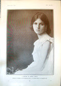 Antique Old Print Portrait Young Woman ArnGenthe Gallery Egyptian Hall 1903