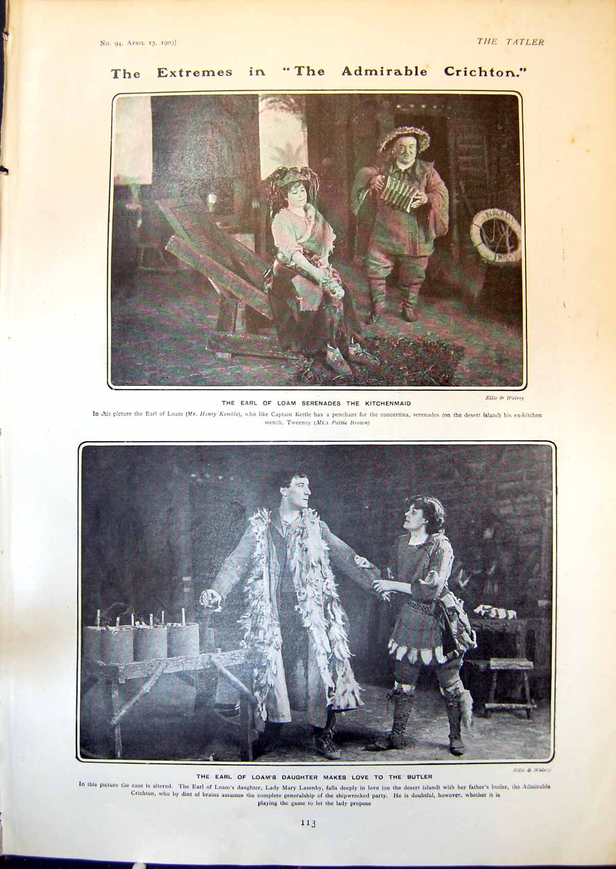 Antique Print Admirable Crichton Henry Kemble Mr Buckleys Otterhounds 1903 20th