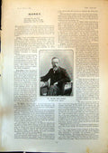 Original Old Antique Print Mr Richard Rous Mabson Editor Statist 1903 20th