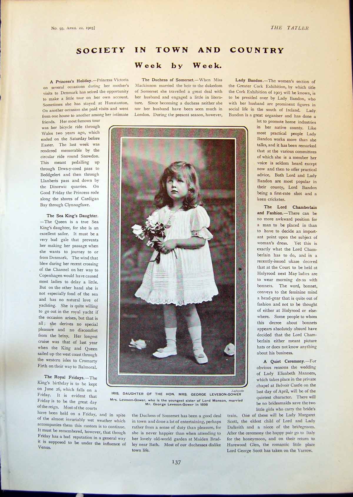 Old Iris Daughter Mrs George Leveson-Gower Capt Nevile Wilkinson 1903 20th