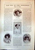 Old Print Susie Nainby Clare Mervale George Edwardes Daughters Maids 1903 20th