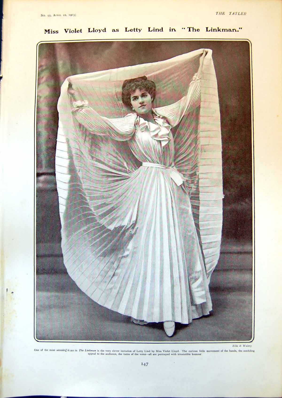 Old Violet Lloyd Letty Lind Linkman Hippodrome Dancing Elephant 1903 20th