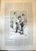 Antique Print Humour Boy Cricket Wicket Queen Roumania Favourite Pony 1903 20th