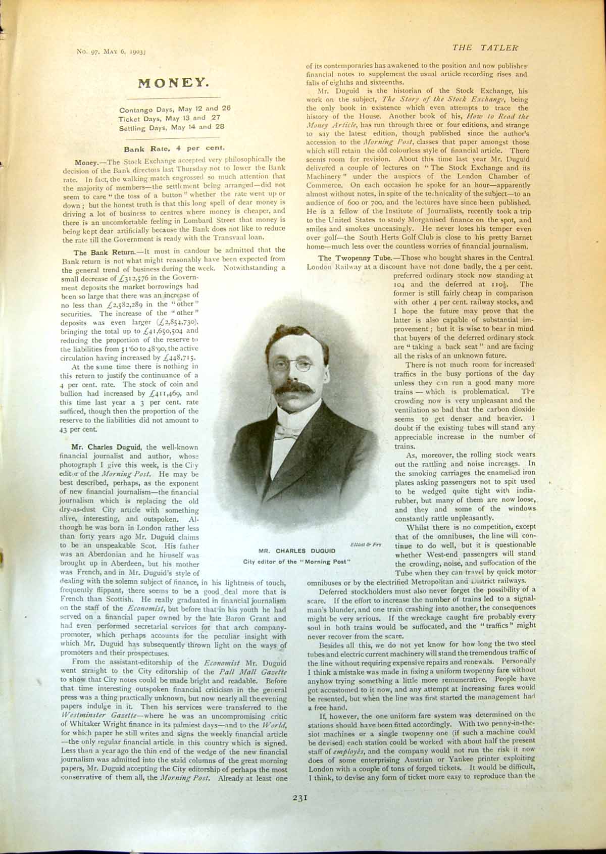 Old Charles Duguid Editor Morning Post North Borneo Padas River 1903 20th