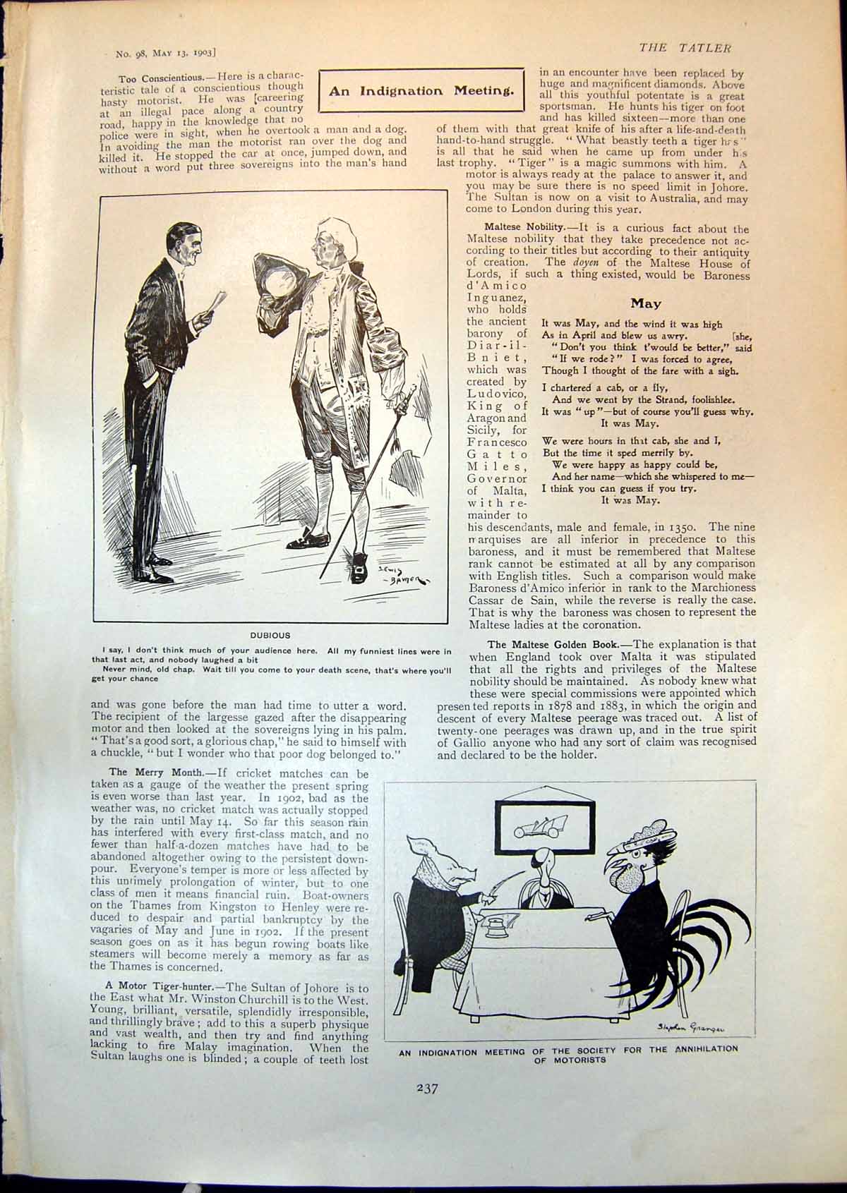 Antique Print Humour Buffalo Bills Show Manchester Cup Prix Persimmon 1903 20th