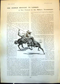 Original Old Antique Print Durbar London Military Tournament Sword V Lance 1903
