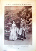 Antique Old Print Medal Maid Ada Reeve Norman Salmond Masquerade Dress 1903