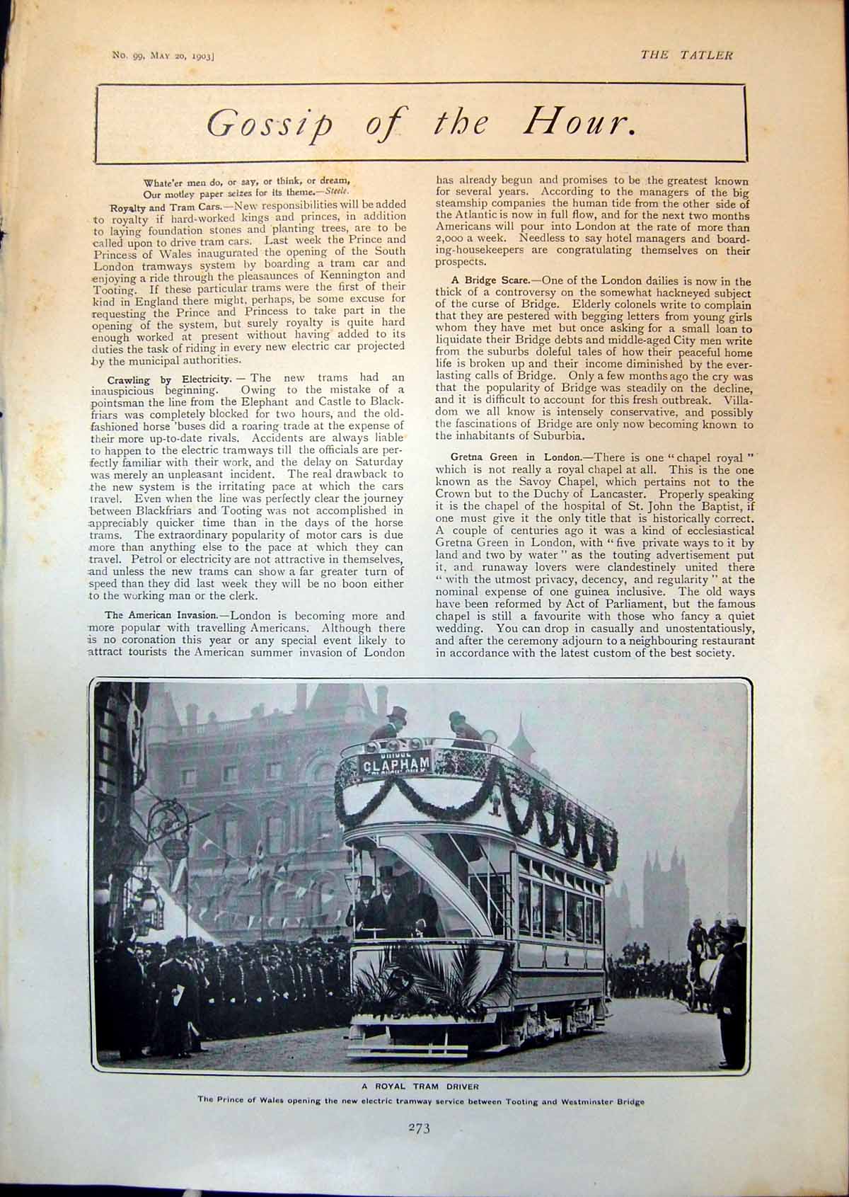 Old Prince Wales Opening Tram Way London Feodor Mochnow Tall Man1903 20th