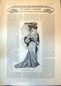 Antique Print Race Gown Queen Anne Bureau Carved Armchair William Mary 1903