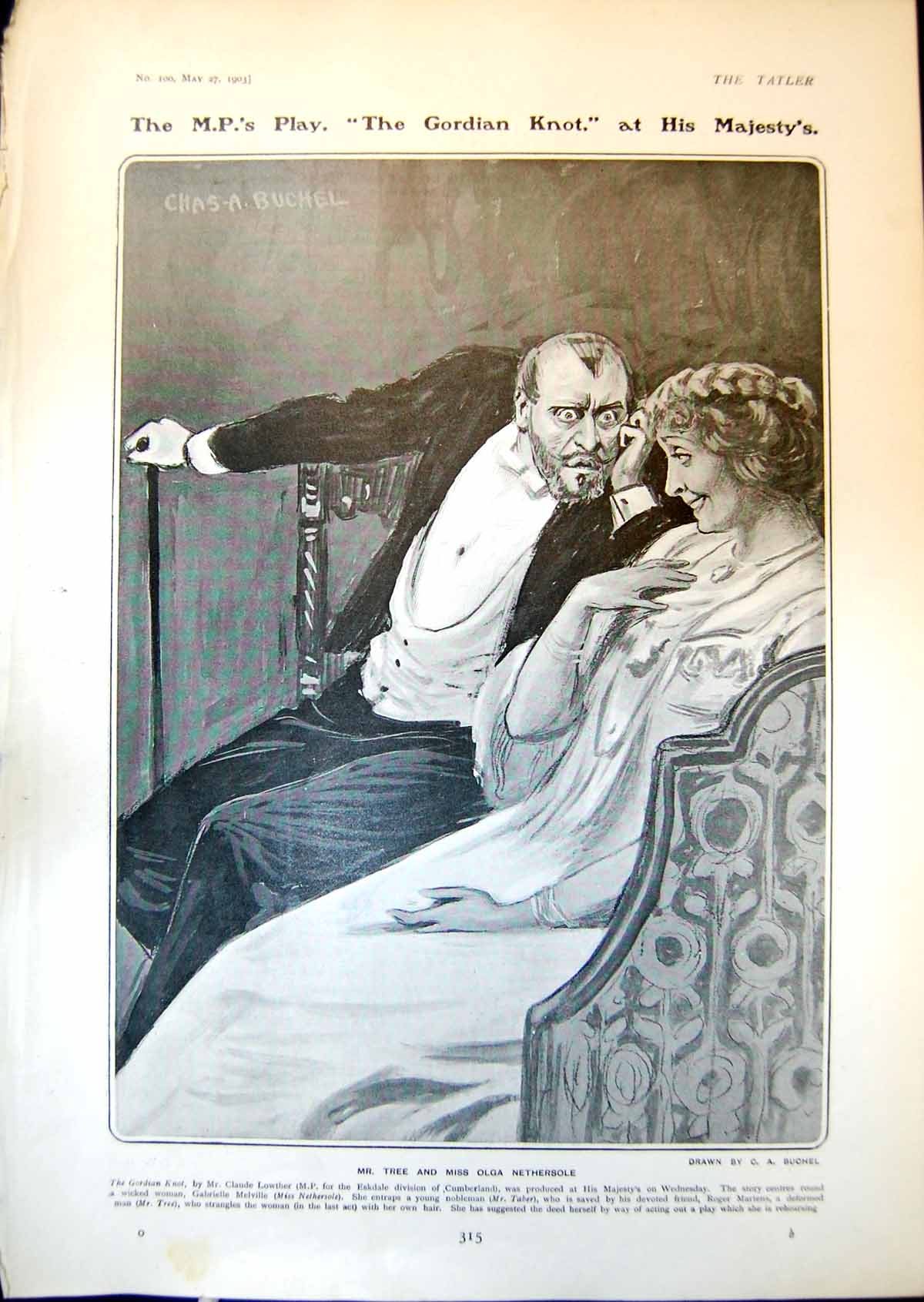 Old Mps Play Gordian Knot Mr Tree Olga Nethersole Elizas Husband 1903 20th