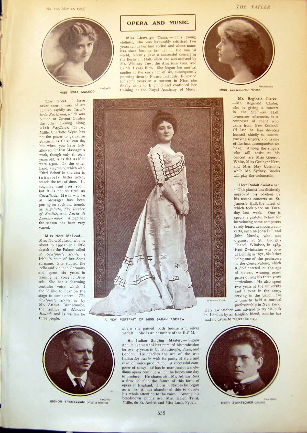 Antique Old Print Sarah Andrew Llewellyn Toms Nora Mcleod Norman French 1903