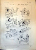 Old Print Motor Race Tale Tin Tacks Cricket Lancashire Sidney Barnes 1903 20th