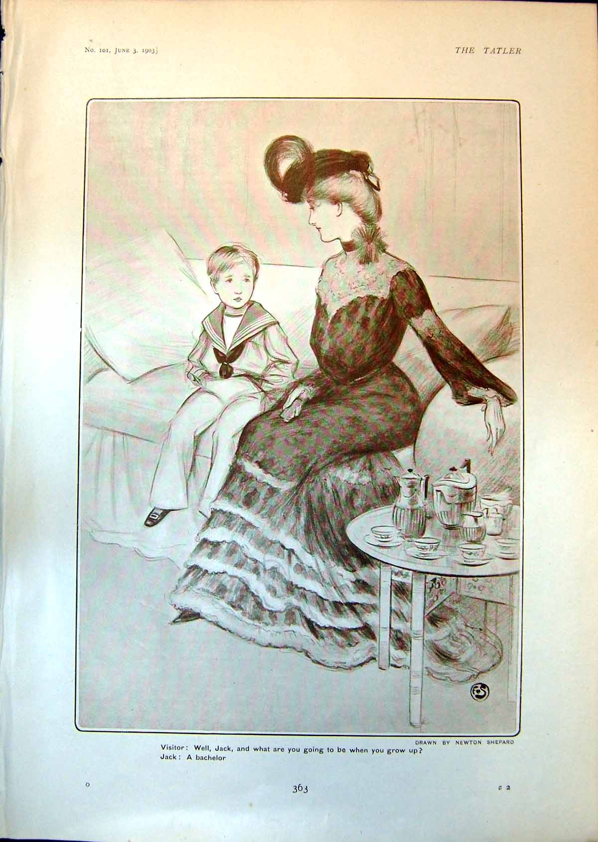 Old Humour Newton Shepard Visitor Boy Jack What Do When Grown Up1903 20th